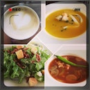 #Puerto Princesa #hotel food #lunch #salad #pumpkin #tom yam # soup #coffee #heart #salad