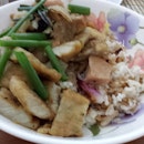 Leftovers so I did this, ginger & spring onion fish style with "claypot" chicken rice.