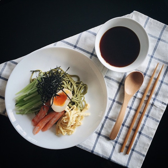 Made my own Hiyashi Soba 冷やし蕎麦 for lunch today.