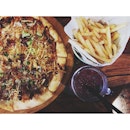 Roasted Duck Pizza (way better than Timbre's) x Truffle Fries x Black Forest Mojito