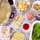 The best rainy day situation to be cooped up at home with: hotpot with all my favourite processed foods – cheese tofu, CP wontons, luncheon meat, and fishballs.
