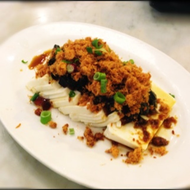 Cold Tofu With Century Egg And Chicken Floss 