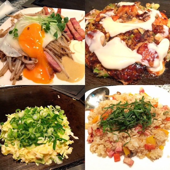 A problem with okonomiyaki is that I can't tell which is which cos they look the same 😅 But I can still tell their specialty👉the Mountain Yam Yaki 山芋焼き (top right).