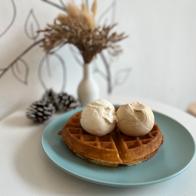 Buttery Biscoff & Drifting Snowflakes Jasmine Waffles