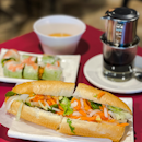 Banh Mi Set (Vietnamese Pork Sandwich, Fresh Spring Rolls, Vietnamese Coffee – Hot)