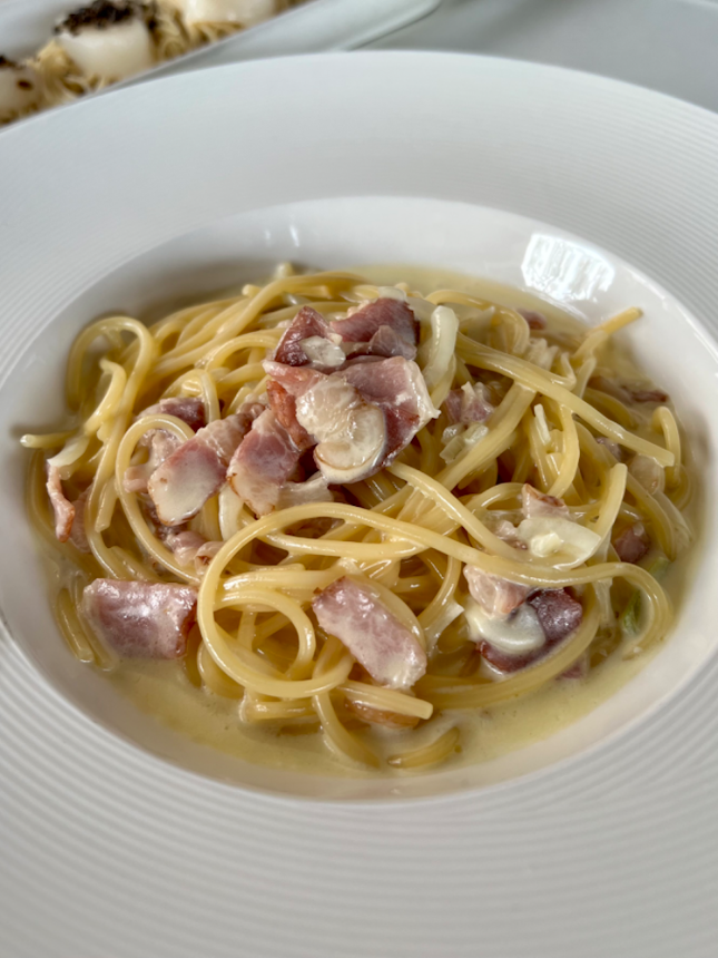 Spaghetti Carbonara ($23)