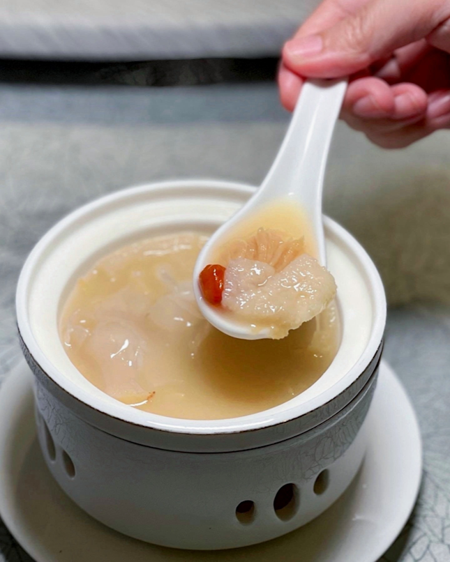 Signatures Tasting Menu: Collagen Soup with Fish Maw and Bamboo Pith [$158/Pax]