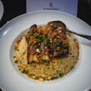 Fragrant garlic fried rice with grilled eel