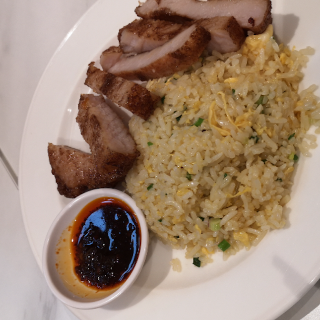 Pork chop w green onions and fried rice 14.8++
