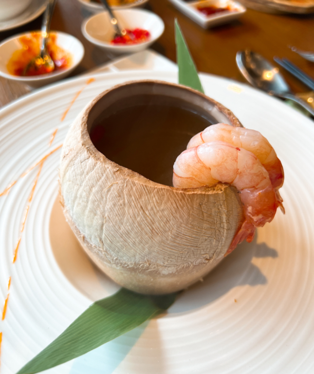 Double boiled soup in coconut husk