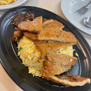 Egg fried rice with pork chop 