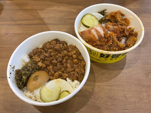 Braised Pork Rice and Chicken Cutlet Rice