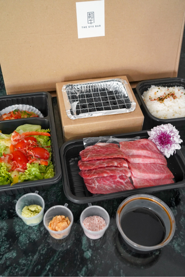 @thegyubar.sg , The beef specialist launch two yakiniku@home bento boxes, allow customer to grill wagyu in the comfort of their homes. 