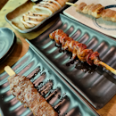 Delicious grilled skewers with nice Japanese bar vibes