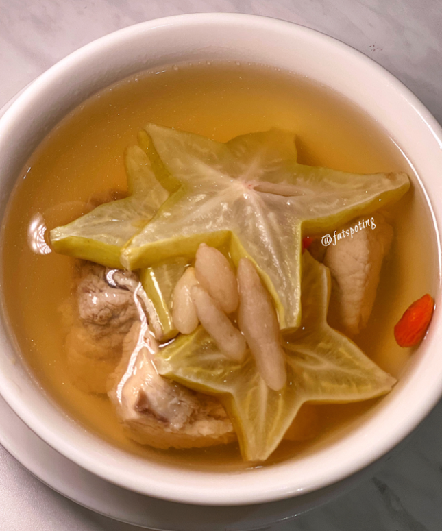 Double-boiled Pork Ribs Soup with Starfruit & Winter Wheat