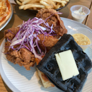 Fried chicken with waffles ($22)