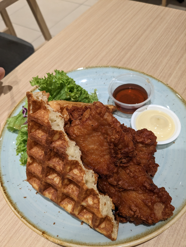 Har Cheong Fried chicken with waffles
