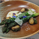 Green asparagus & fried Brussel sprouts, Potato mashed ($31)