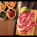 Korean BBQ - Sliced Pork Chuck & side dishes