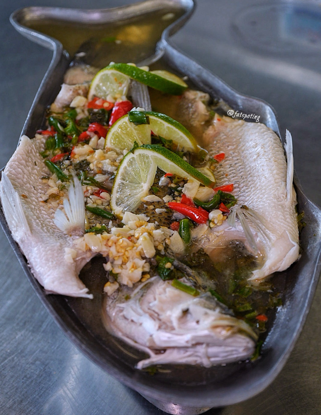 Steamed Seabass w Chili & Lime