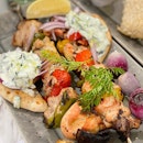 🖤Fall in Love with Mediterranean Greek food at @panokatogrillpizzadeli 🖤 They have a variety of food ranging from Kebabs to Soulvaki, dips, grilled octopus, calamari, fried feta cheese etc...