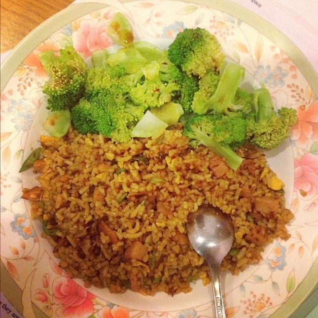 Indon fried rice + stir fried rabbit food.