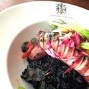 Grilled Cuttlefish w/ Squid-Ink Risotto