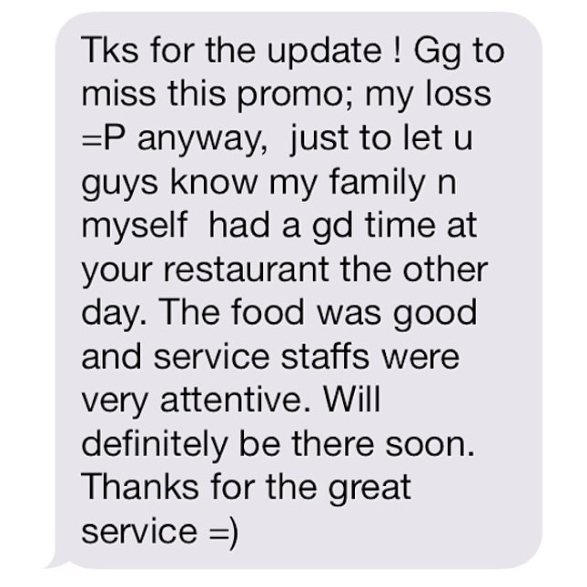 One of the many heartwarming messages we receive from #49seats customer.