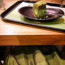 Green tea matcha cake matches my green skirt.