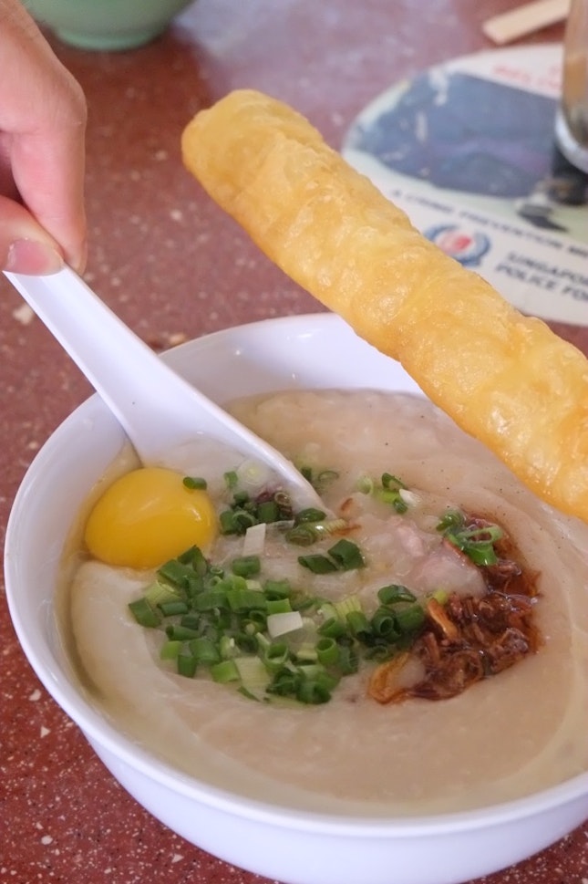 Century Egg With Lean Meat Congee ($3)