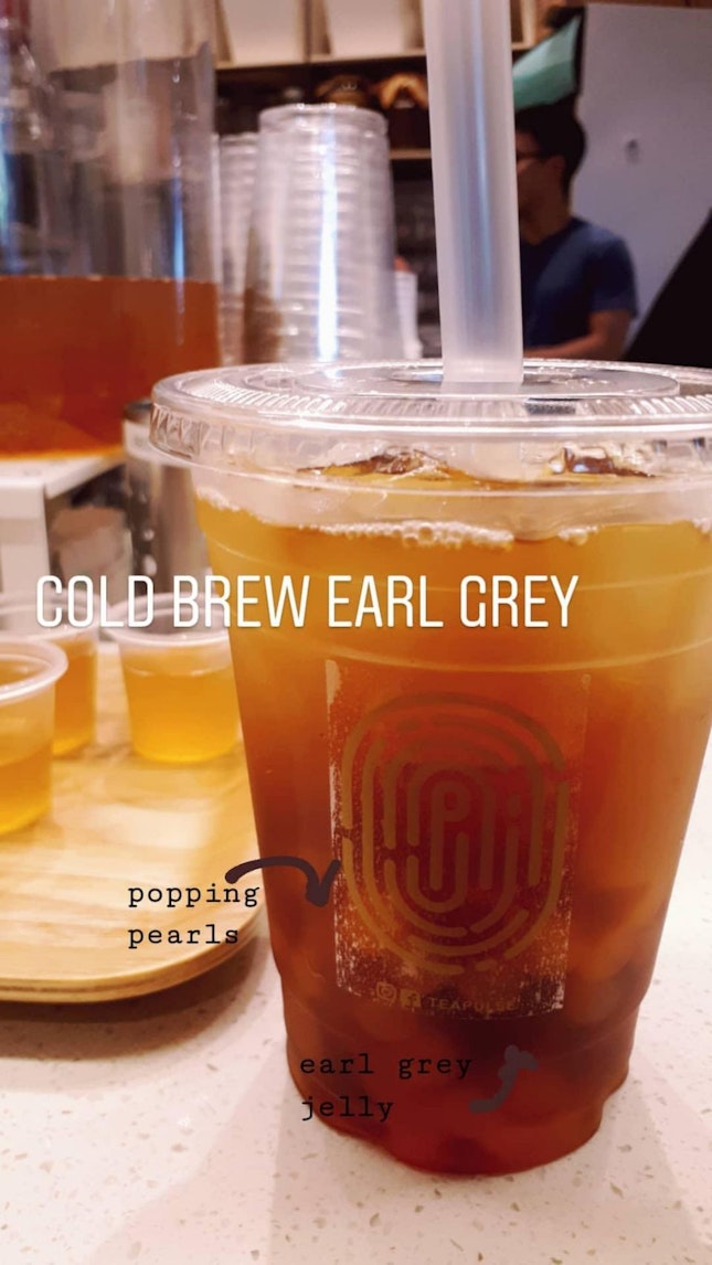Cold Brew Earl Grey with Popping Pearls and Earl Grey Jelly