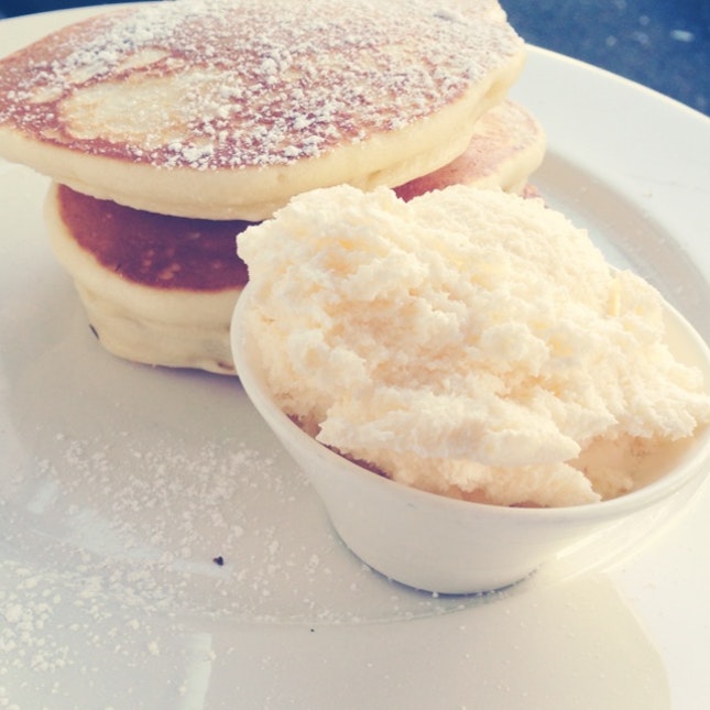 Triple Pancakes With Organic Maple And Ice Cream