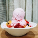 Strawberry Snow Ice with Ice-Cream