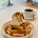 B&B Sourdough Waffle with Vanilla Ice-Cream