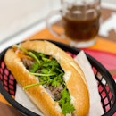 Grilled Lemongrass Beef Patty with Hoisin Sauce Banh Mi