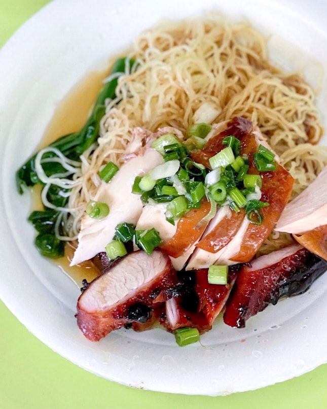 Soy Sauce Chicken & Char Siew Noodles [$5]