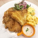 Country Fried Chicken from @slappycakessg - love that country gravy that comes with the fried chicken (though I would require lots more!) and those smooth scrambled eggs.