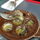 Oven baked French Garden Snails with mushroom fondue & herbed garlic butter ($8.80) which is a lil' too salty to my liking.