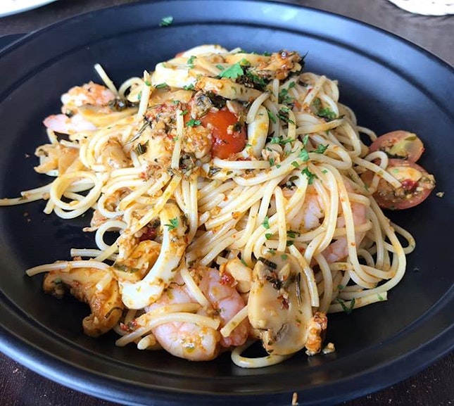 Thai style seafood spaghetti ($15.90++) from secret recipe!