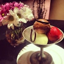 #dessert #sorbet #raspberry #apple #chocolate #pollen