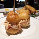 Lobster sliders made with a warm and soft brioche bun!