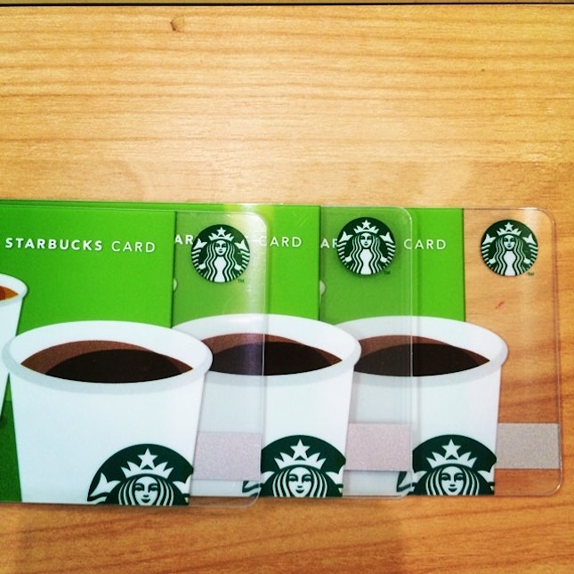 Happy -\(//∇//)\ #Starbucks #card #coffee