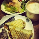 Brainstorming with hubby, started with a good dinner :D #starbucks #singapore #dhobyghaut #dinner #food #wrap #salad #latte #foodporn #foodpic #nomnomnom #igdaily #picoftheday #instagood #instamood
