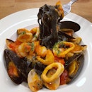 Squid Ink Pasta With Seafood