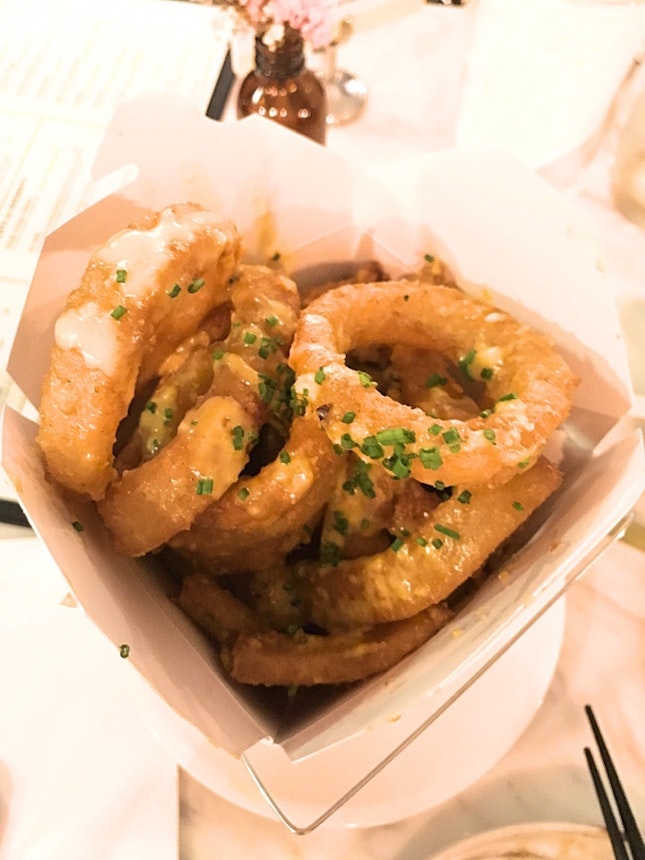 Salted Egg Onion Rings ($13)