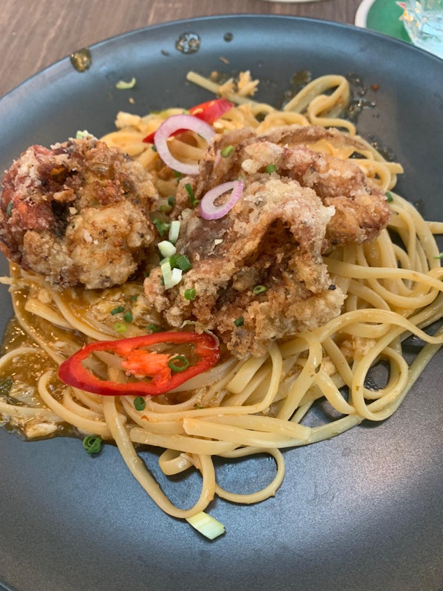 Chilli Crab Linguine With Soft Shell Crab