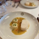 Cod fish, Dugléré sauce, glazed potatoes Châteauneuf-du-Pape "La Fontaine", Domaine Grand Veneur, Rhone Valley, France 2018