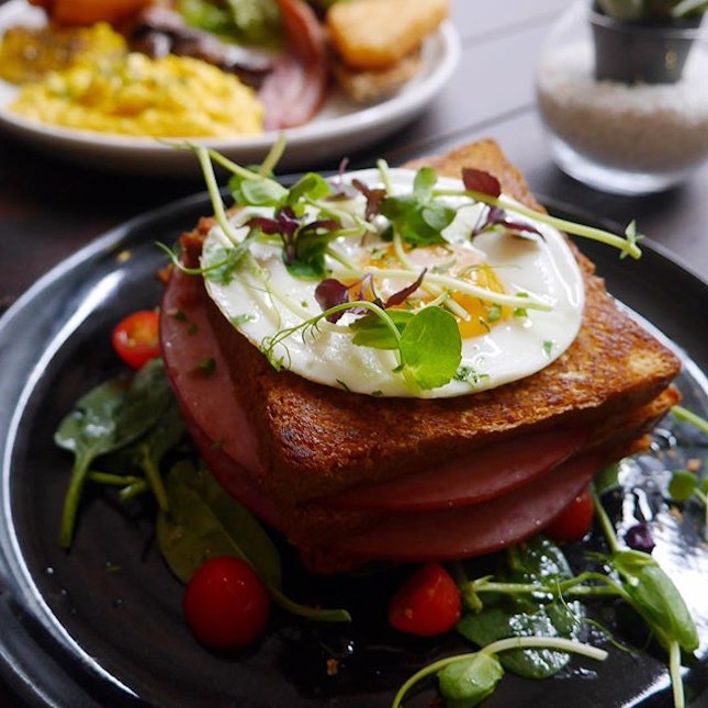 Originating from France, Croque Madame ($18) is a simple sandwich that's more appealing due to cheesy ingredients.