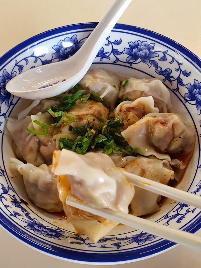 Poached Sze Chuan Dumpling In Spicy Sauce ($5)