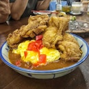 Crunchy fried chicken with thick Japanese curry and creamy scrambled egg, every mouthful.